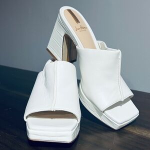 Sam Edelman White Leather Mules